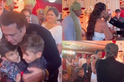 Govinda Poses With Krushna Abhishek And Kashmera, Kisses Their Kids at Arti Singh's Wedding | Watch