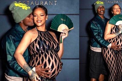 Rihanna Continues to Slay Maternity Looks; This Time in a Jean Paul Gaultier Bodycon Dress That is Just Amaze