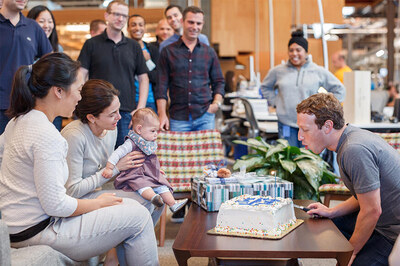 Mark Zuckerberg Celebrates 32nd Birthday at Facebook HQ With Daughter Max