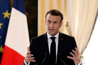 French President Macron's Posters Stuck on Busy Mumbai Road, Cops Remove Them