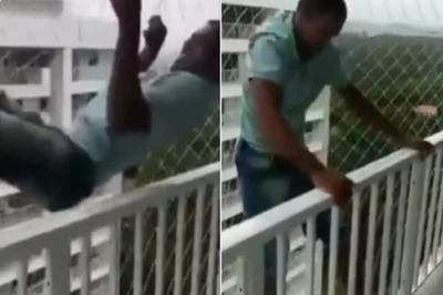 Viral Video of Man Testing Children's Safety Net By Climbing Off Balcony Has Internet Worried