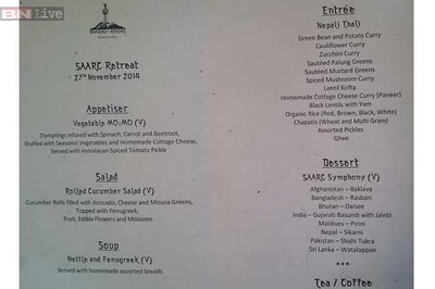 All vegetarian fare at SAARC retreat lunch