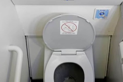 Man Discovers Plane’s Toilet Bin Has A Foot Pedal To Open It