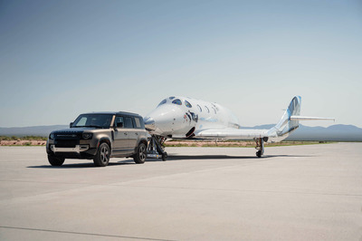Land Rover Defender Tows Virgin Galactic's Fully Crewed SpaceShipTwo Space Flight