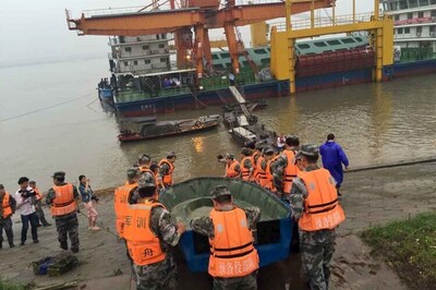 Chinese ferry with 458 aboard sinks in storm, 12 rescued