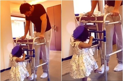 Mehr is Helping Dad Angad Bedi Walk After Knee Surgery, See Adorable Video