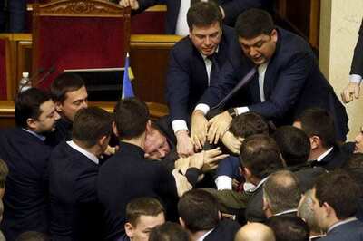 Brawl in Ukraine Parliament after MP manhandles Prime Minister Arseniy Yatsenyuk