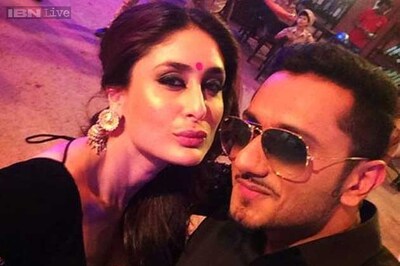Snapped! Kareena Kapoor and Yo Yo Honey Singh on the sets of 'Singham Returns'