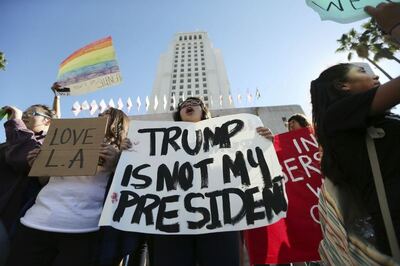 Protesters Say Donald Trump Can't 'Bury the Statue of Liberty'