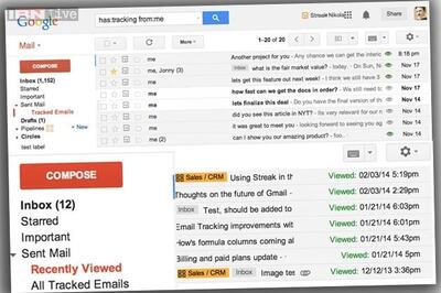 'Streak' for Gmail notifies senders when a recipient reads an email