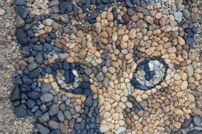 This Pebble Portrait Of A Cat Is Just Wow