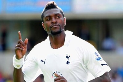 Adebayor sorry for red card that cost Spurs at Arsenal