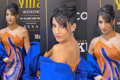Nora Fatehi Flaunts Her Curves in a Vibrant Bodycon Dress at IIFA; See Photos