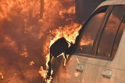 Four Parked Vehicles Catch Fire After Contact With Live Wire in Noida