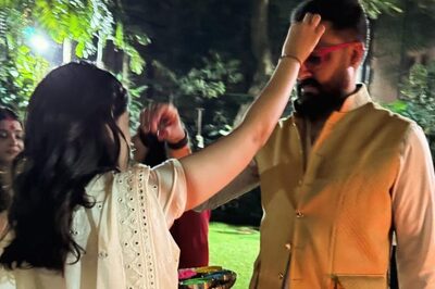 Aishwarya Rai Sports Thick Sindoor, Abhishek Bachchan Offers Prayers at Holika Puja; See Photos