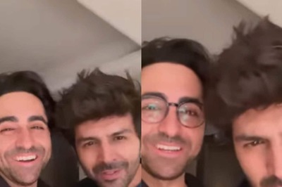 Kartik Aaryan Joins Ayushmann Khurrana For Diwali Bash, Engages in Fun Banter As He Promotes Doctor G
