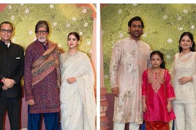 Amitabh Bachchan Patiently Waits As MS Dhoni Poses At Anant Ambani-Radhika Merchant’s Shubh Ashirwad; Watch