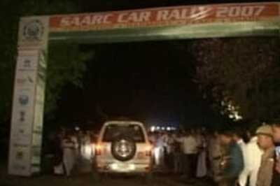 SAARC car rally enroute to Pak