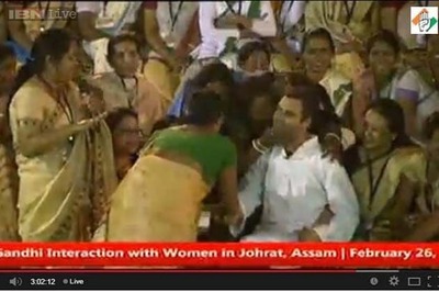 Caught on Camera: A surprised Rahul Gandhi gets kissed and his hair ruffled by women in Assam