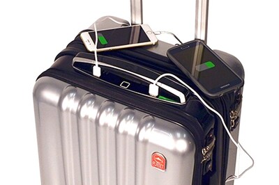 This high-tech suitcase comes with biometric lock, built-in power bank, Bluetooth speakerphone
