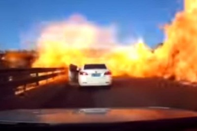 Video – Tanker Accident in China Results in Oil Spill Fire, Engulfs Cars on a Freeway