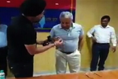 UP DGP Javeed Ahmad Tests Taser Gun On Himself, Video Goes Viral