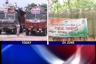Uttarakhand: Relief trucks flagged off by Sonia stranded